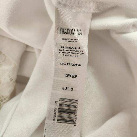 Fracomina White Lace Tank Top Size Small NWT Rhinestones - Picture 9 of 11